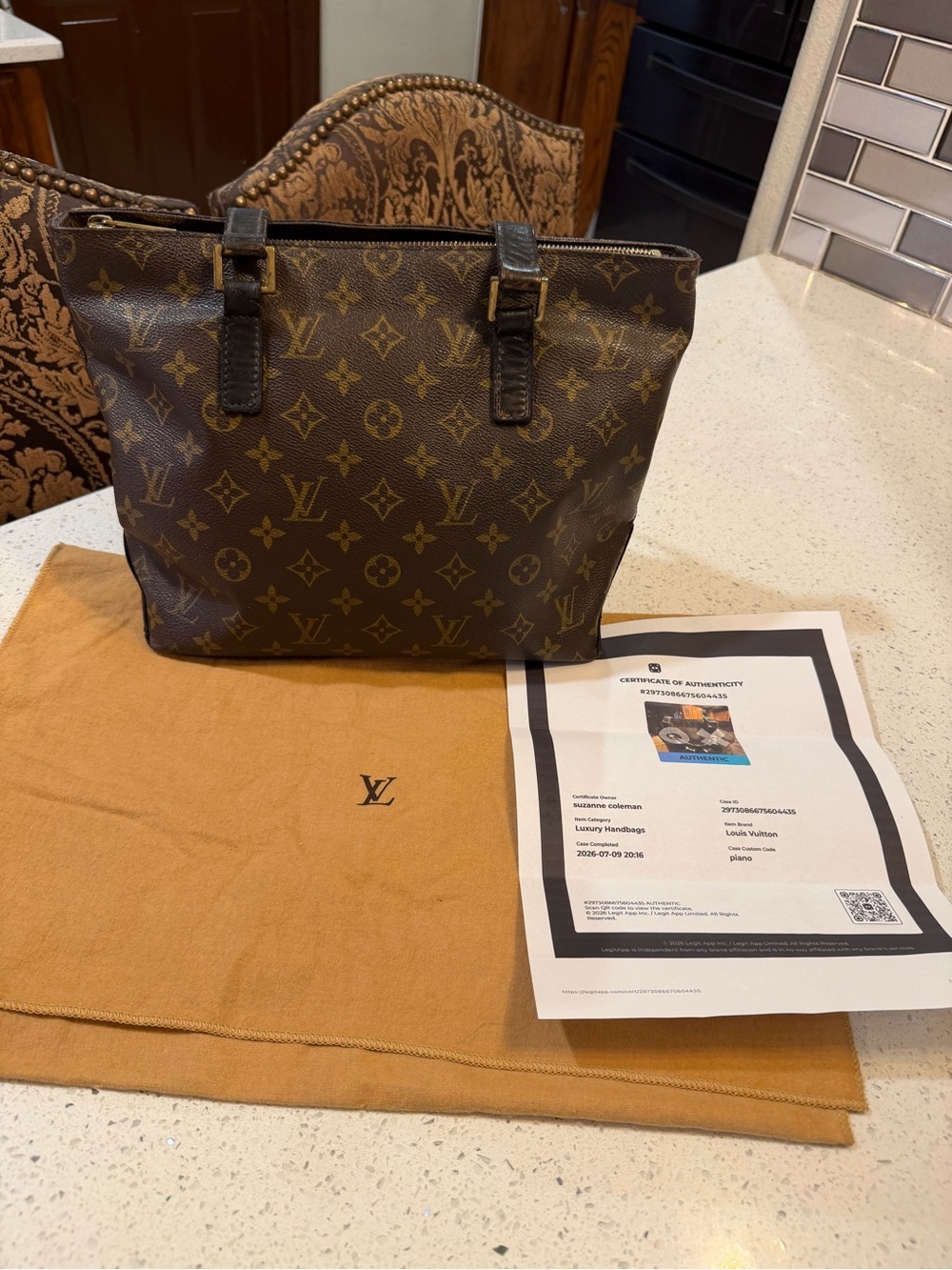 Authentic LOUIS VUITTON Cabas Piano Vintage Tote Bag